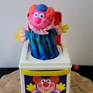 1987 Mattel Blacklight Clown Jack-in-the-Box Toy